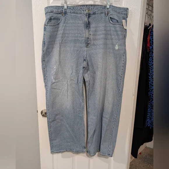 NWT Old Navy Light Wash Extra High-Waisted Sky-Hi Wide-Leg Jeans in Size 24 - Picture 2 of 15
